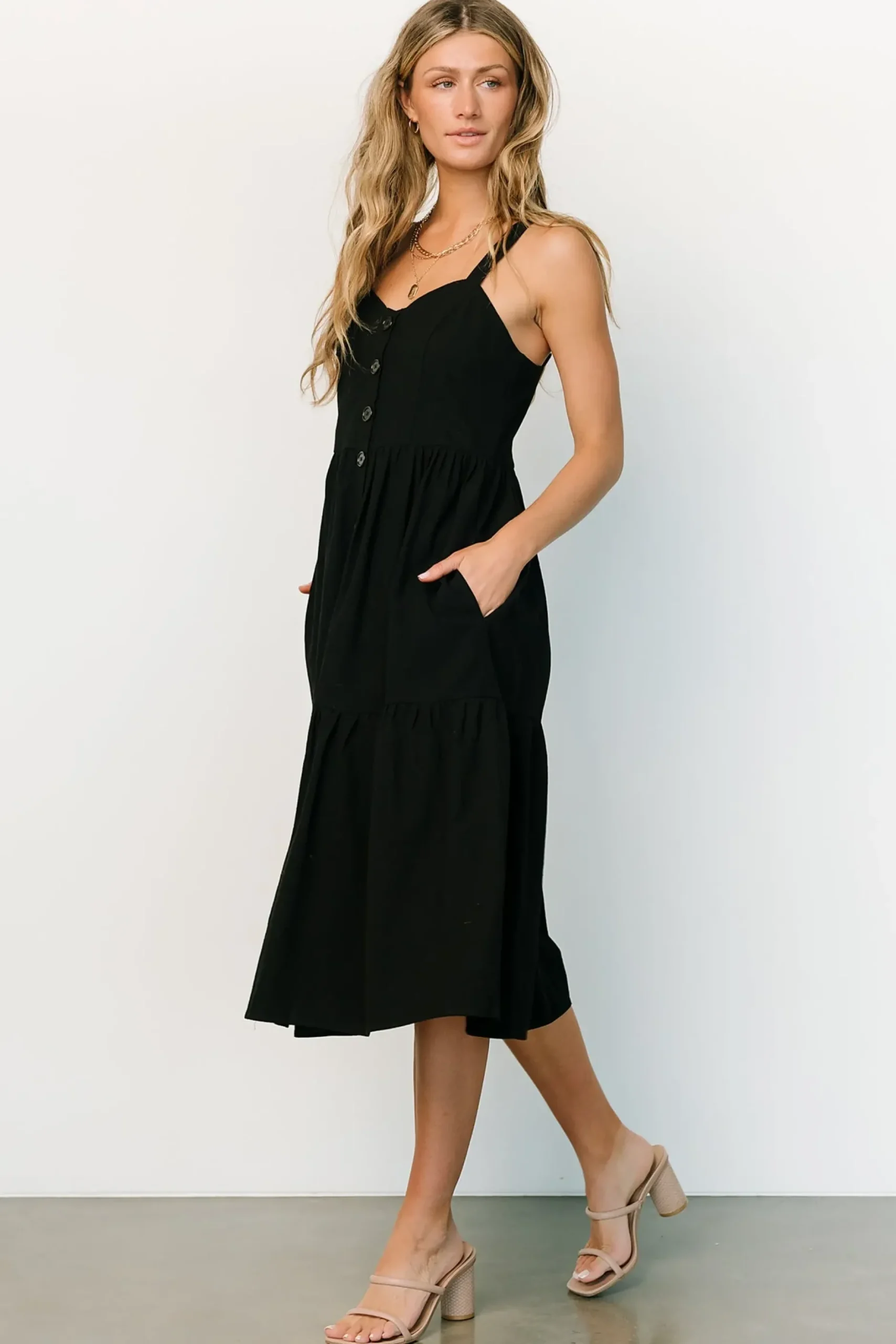 Baltic Born midi dresses|Sammy Tank Midi Dress | Black