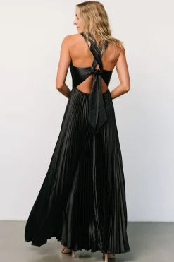 Baltic Born WEDDING SUITE|wedding guest|Sandra Pleated Maxi Dress | Black