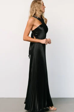 Baltic Born WEDDING SUITE|wedding guest|Sandra Pleated Maxi Dress | Black