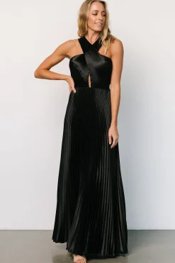 Baltic Born WEDDING SUITE|wedding guest|Sandra Pleated Maxi Dress | Black