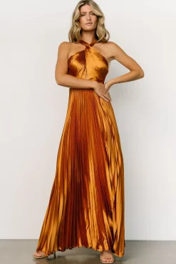 Baltic Born WEDDING SUITE|wedding guest|Sandra Pleated Maxi Dress | Copper