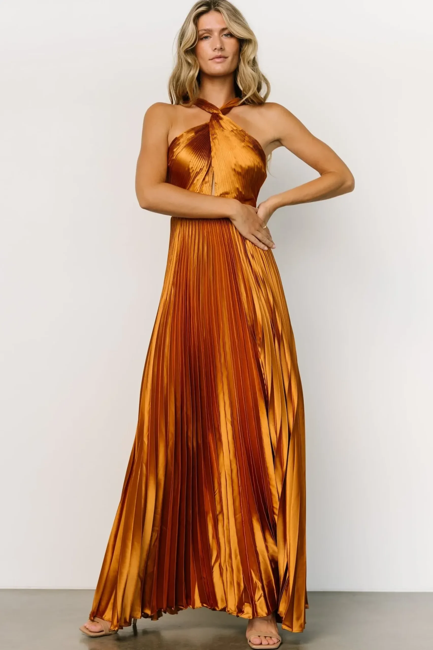 Baltic Born WEDDING SUITE|wedding guest|Sandra Pleated Maxi Dress | Copper