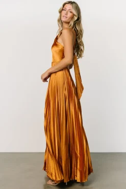 Baltic Born WEDDING SUITE|wedding guest|Sandra Pleated Maxi Dress | Copper