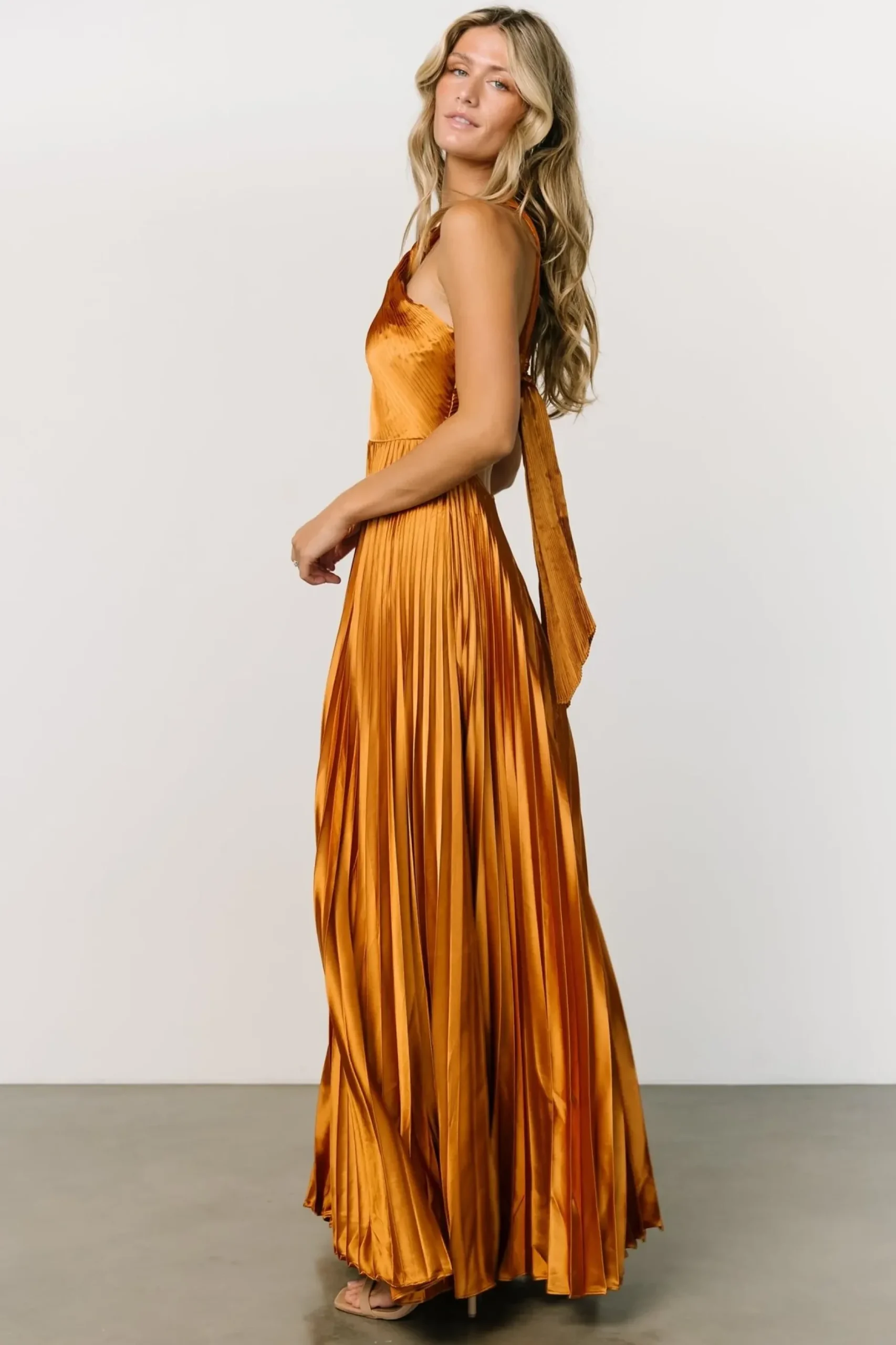 Baltic Born WEDDING SUITE|wedding guest|Sandra Pleated Maxi Dress | Copper