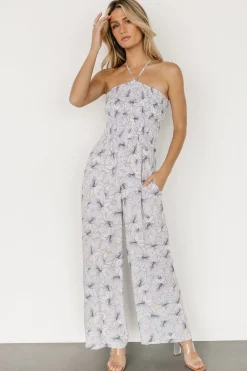 Baltic Born JUMPSUITS + ROMPERS|Santa Ana Halter Jumpsuit | Taupe + White