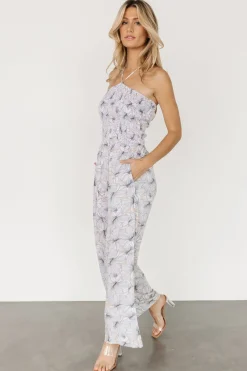 Baltic Born JUMPSUITS + ROMPERS|Santa Ana Halter Jumpsuit | Taupe + White