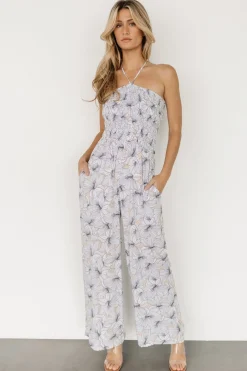 Baltic Born JUMPSUITS + ROMPERS|Santa Ana Halter Jumpsuit | Taupe + White