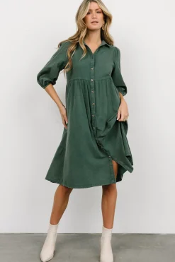 Baltic Born short dresses|bump friendly|Sari Babydoll Dress | Green