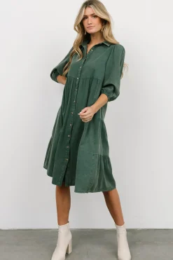 Baltic Born short dresses|bump friendly|Sari Babydoll Dress | Green