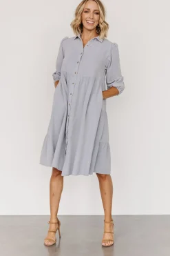 Baltic Born short dresses|bump friendly|Sari Babydoll Dress | Light Denim