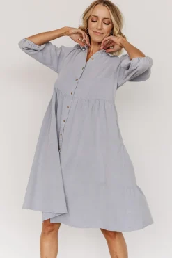 Baltic Born short dresses|bump friendly|Sari Babydoll Dress | Light Denim