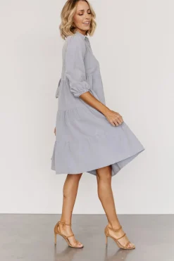 Baltic Born short dresses|bump friendly|Sari Babydoll Dress | Light Denim