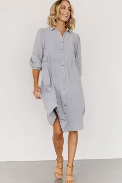 Baltic Born short dresses|bump friendly|Sari Babydoll Dress | Light Denim