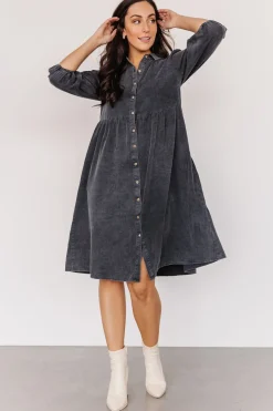 Baltic Born short dresses|bump friendly|Sari Babydoll Dress | Washed Black