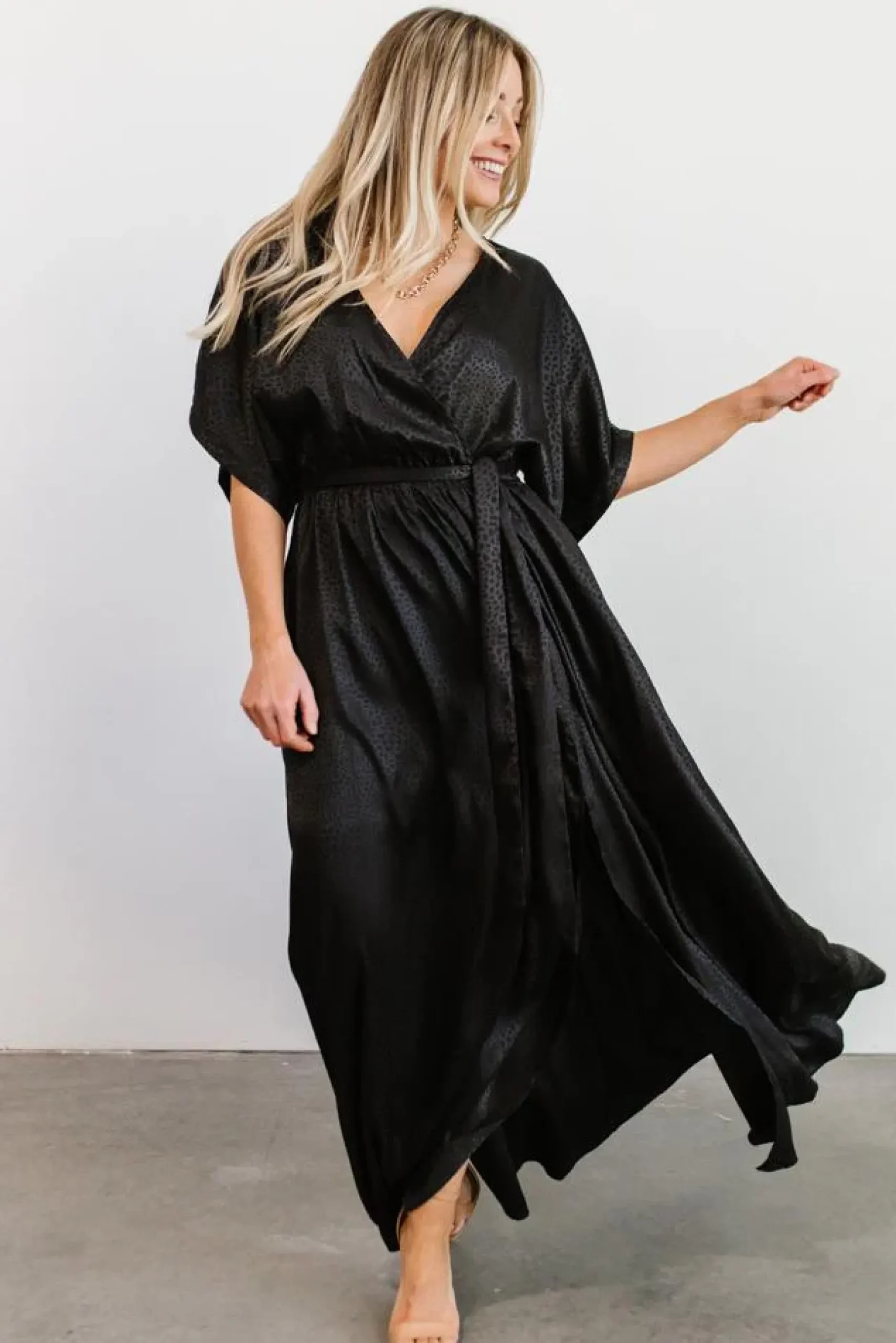 Baltic Born SALE|Savannah Print Kimono Maxi | Black