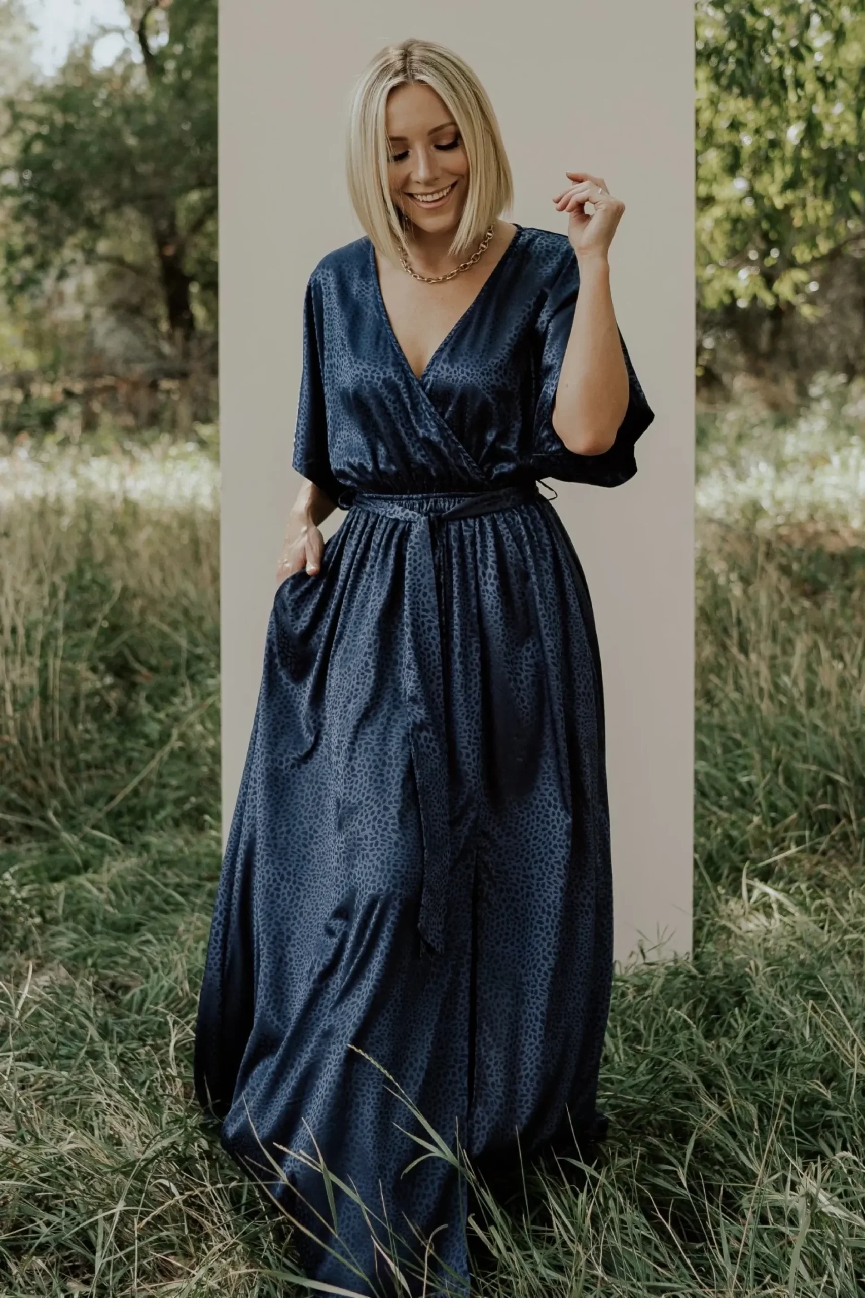 Baltic Born SALE|Savannah Print Kimono Maxi | Navy