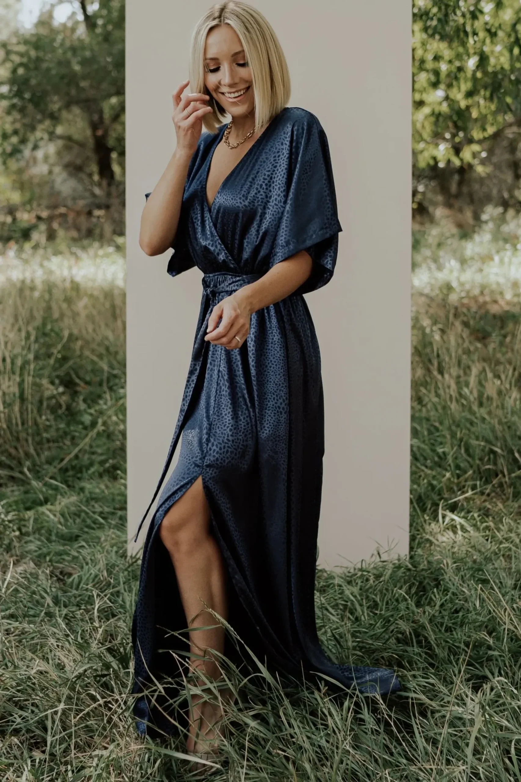 Baltic Born SALE|Savannah Print Kimono Maxi | Navy