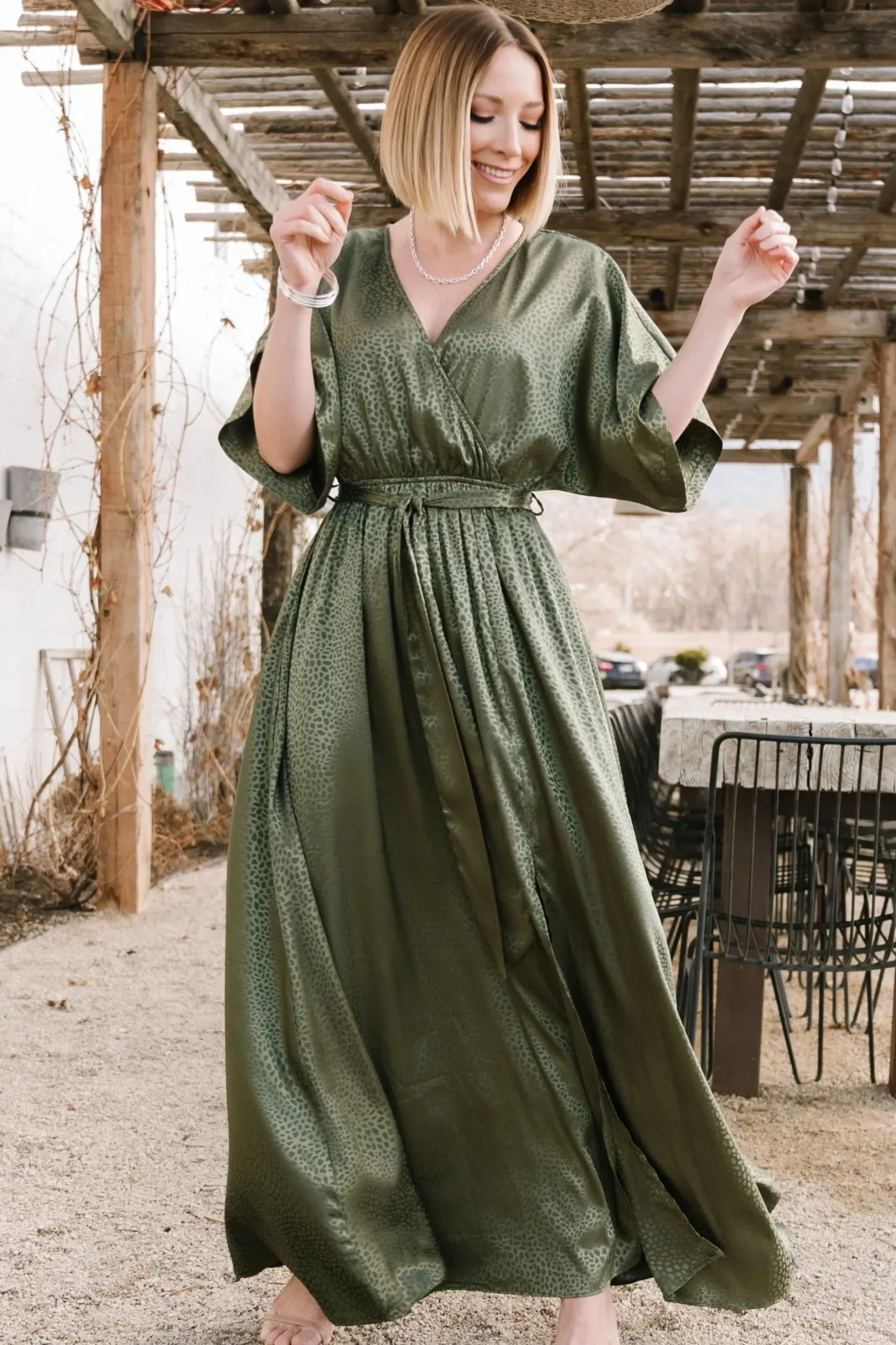 Baltic Born SALE|Savannah Print Kimono Maxi | Olive