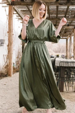 Baltic Born SALE|Savannah Print Kimono Maxi | Olive
