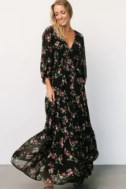 Baltic Born maxi dresses|bump friendly|Sawyer Tiered Maxi Dress | Black + Berry