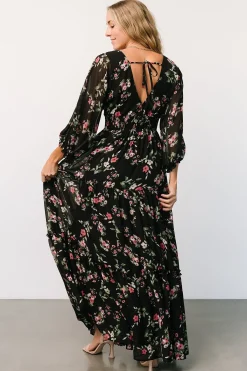 Baltic Born maxi dresses|bump friendly|Sawyer Tiered Maxi Dress | Black + Berry