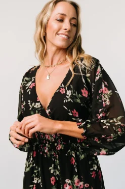 Baltic Born maxi dresses|bump friendly|Sawyer Tiered Maxi Dress | Black + Berry