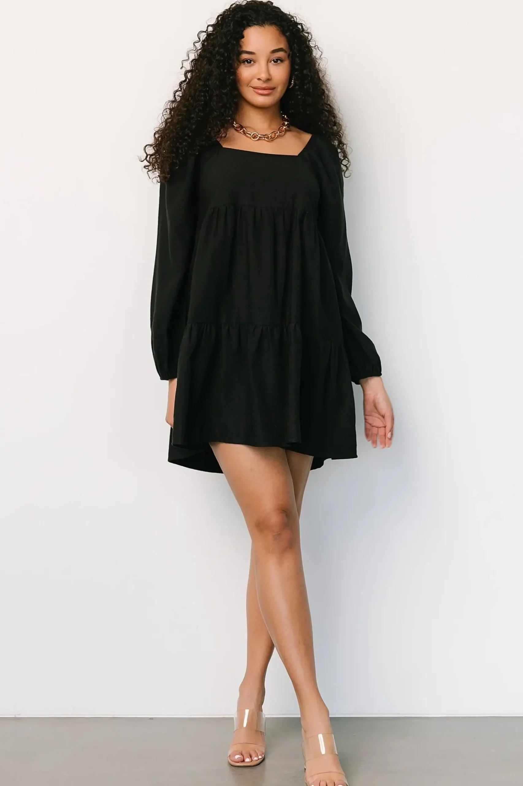 Baltic Born short dresses|Selena Tiered Mini Dress | Black