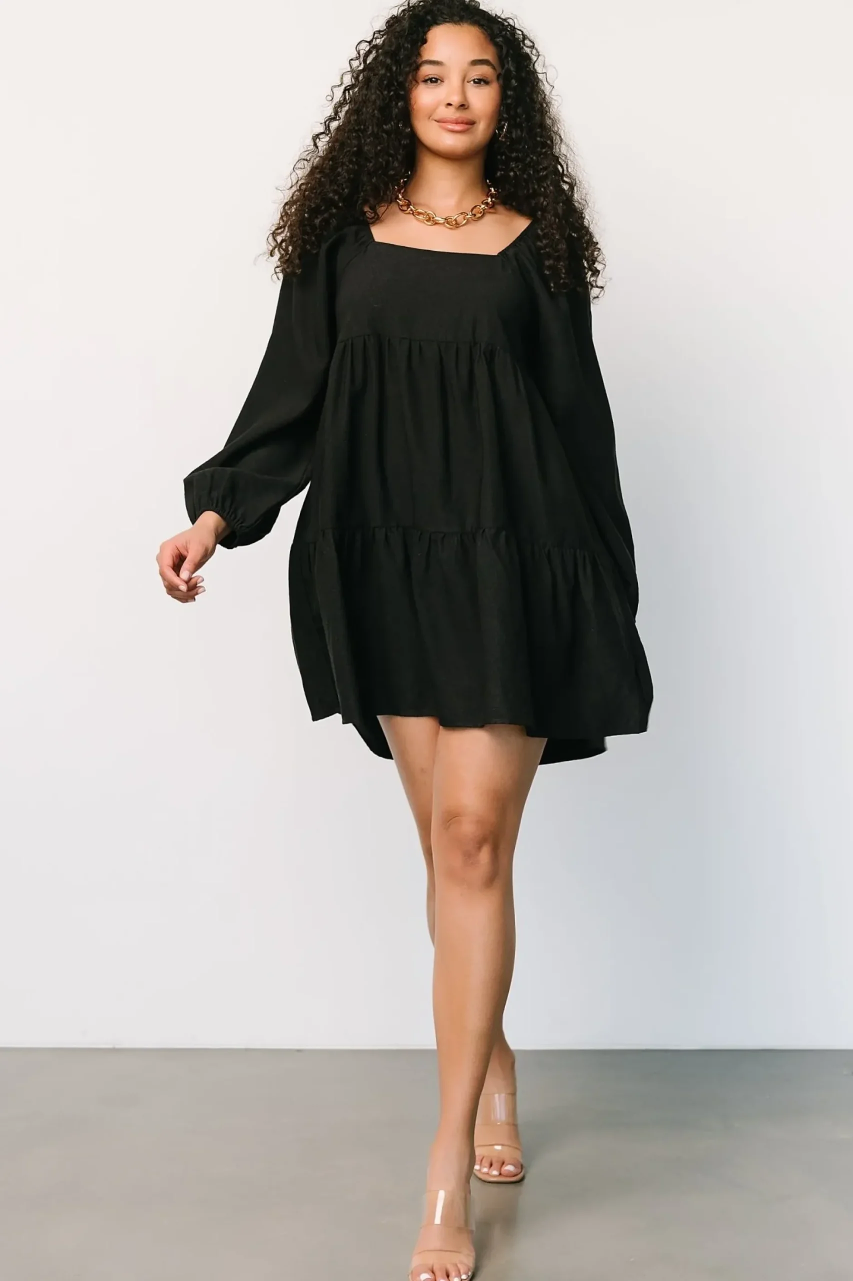 Baltic Born short dresses|Selena Tiered Mini Dress | Black