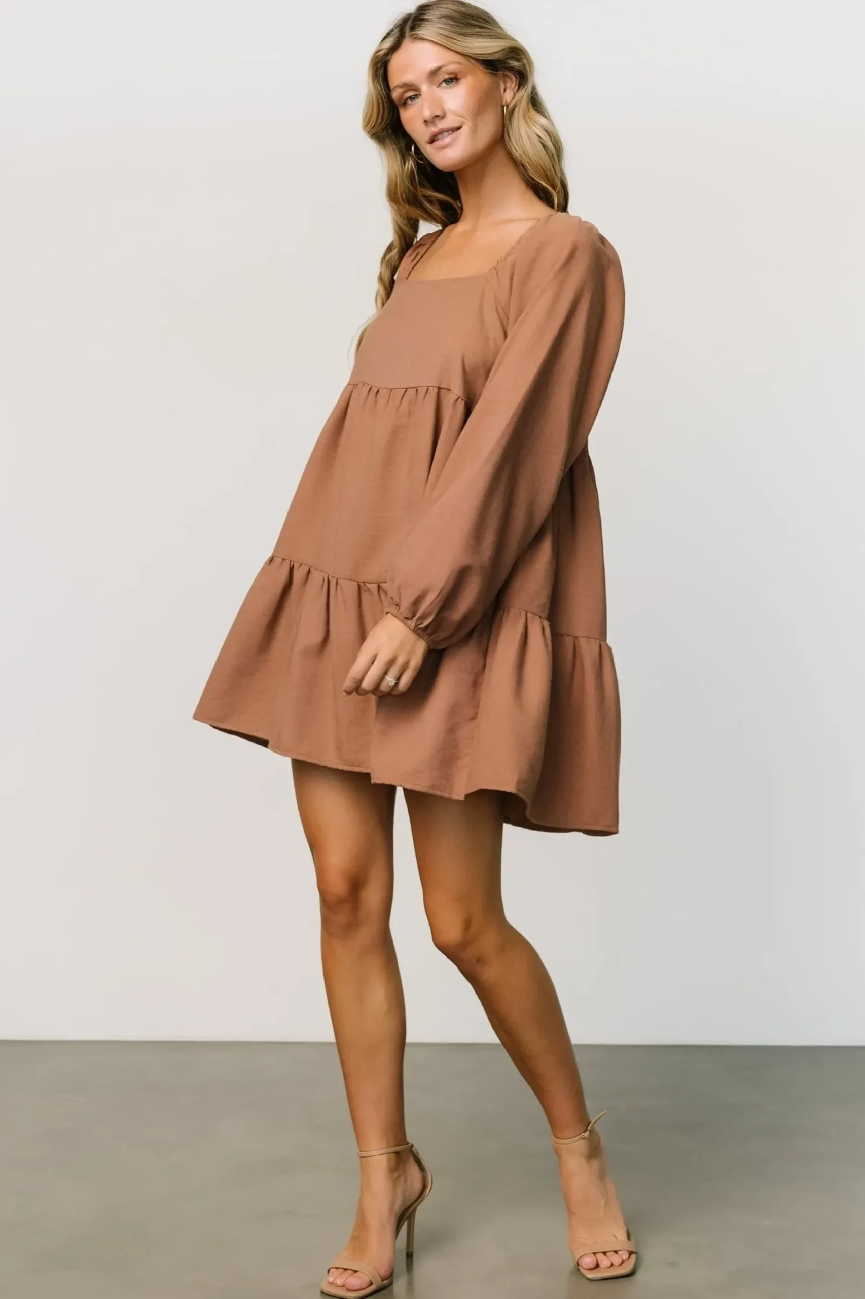 Baltic Born short dresses|Selena Tiered Mini Dress | Dusty Mauve