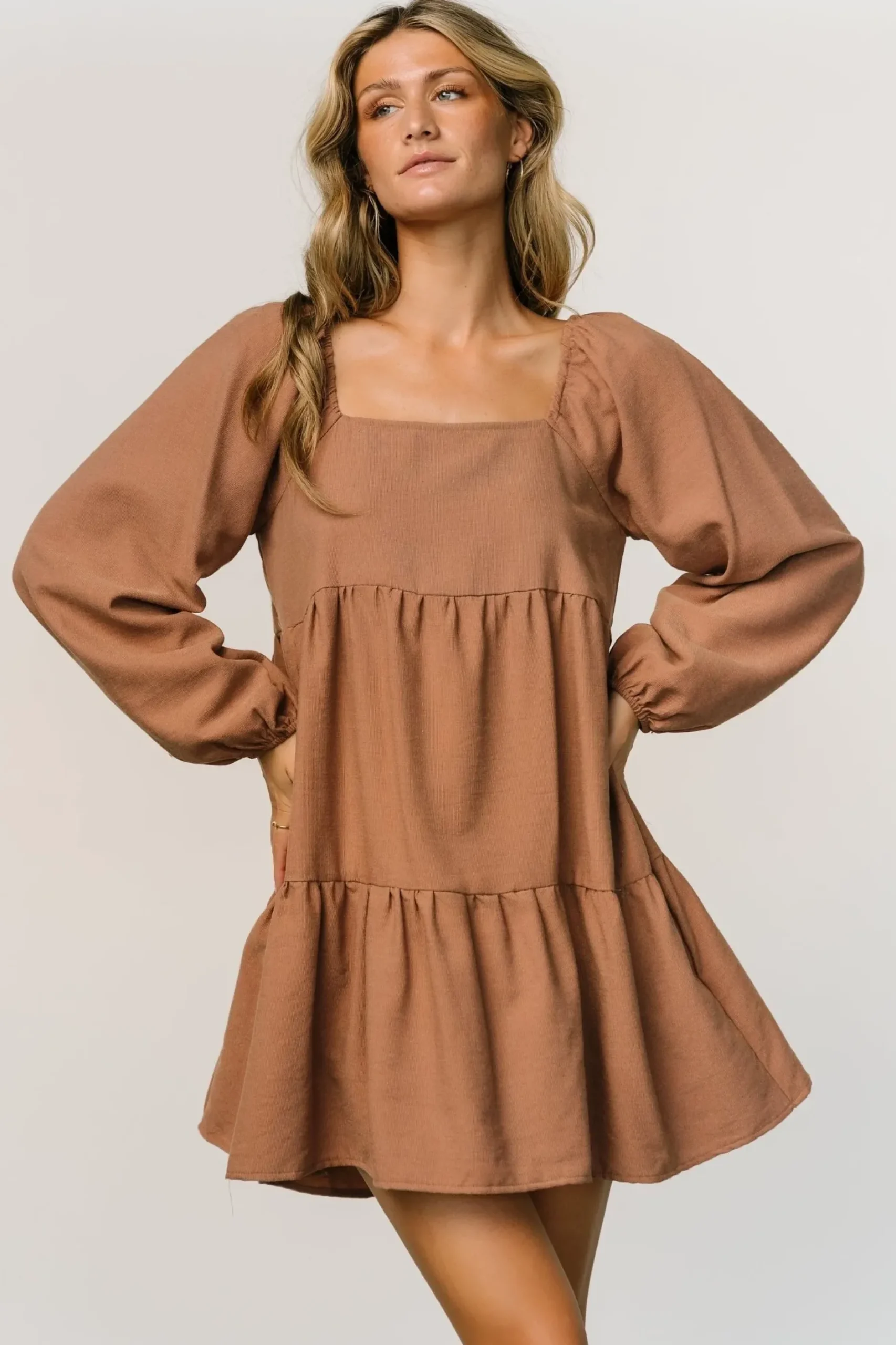 Baltic Born short dresses|Selena Tiered Mini Dress | Dusty Mauve