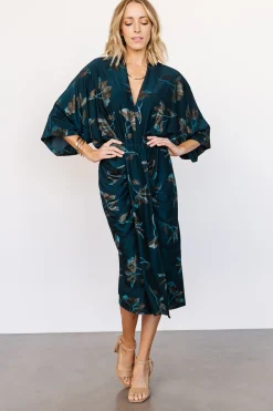 Baltic Born WEDDING SUITE|wedding guest|Shaneen Ruched Midi Dress | Jade Floral Shimmer