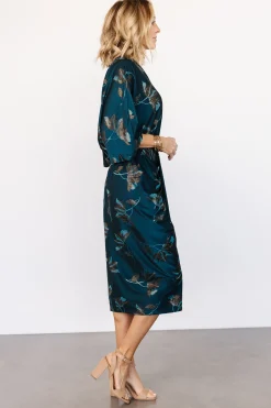 Baltic Born WEDDING SUITE|wedding guest|Shaneen Ruched Midi Dress | Jade Floral Shimmer