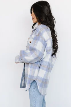 Baltic Born outerwear|Sharon Plaid Shacket | Blue + Off White