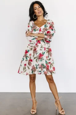 Baltic Born short dresses|EXTENDED SIZING|Shelley Short Dress | Ivory Floral