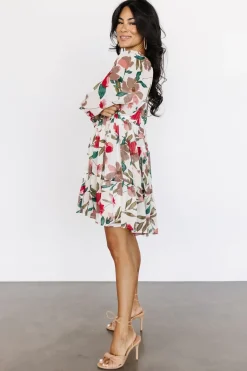 Baltic Born short dresses|EXTENDED SIZING|Shelley Short Dress | Ivory Floral