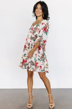 Baltic Born short dresses|EXTENDED SIZING|Shelley Short Dress | Ivory Floral