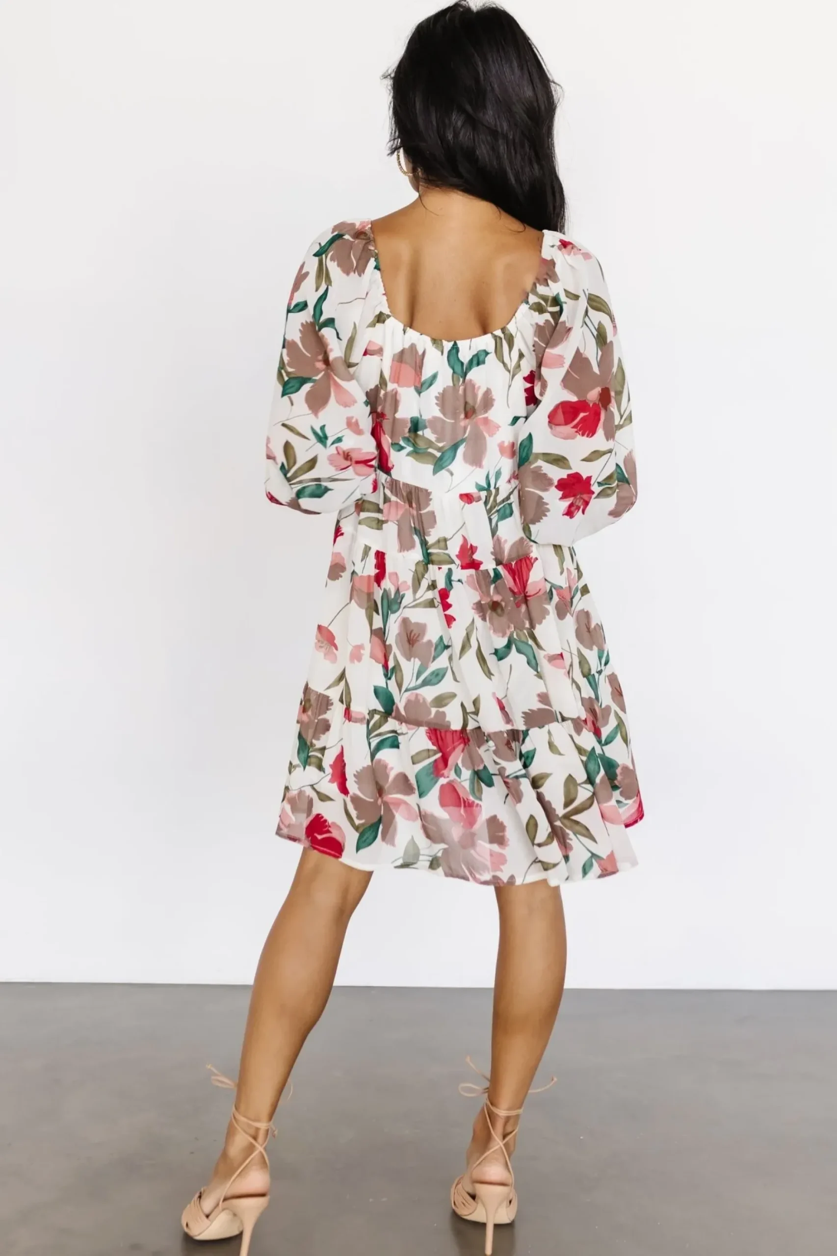 Baltic Born short dresses|EXTENDED SIZING|Shelley Short Dress | Ivory Floral