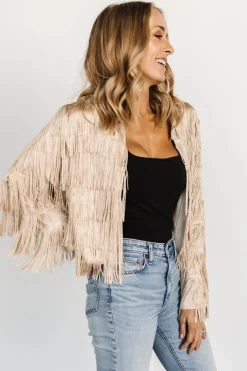 Baltic Born outerwear|Sheridan Fringe Jacket | Champagne