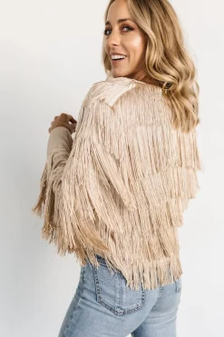 Baltic Born outerwear|Sheridan Fringe Jacket | Champagne