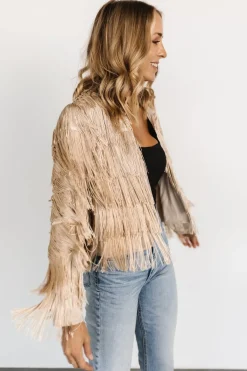 Baltic Born outerwear|Sheridan Fringe Jacket | Champagne