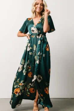 Baltic Born maxi dresses|WEDDING SUITE|Sicily Satin Maxi Dress | Deep Topaz Floral