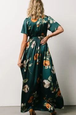 Baltic Born maxi dresses|WEDDING SUITE|Sicily Satin Maxi Dress | Deep Topaz Floral