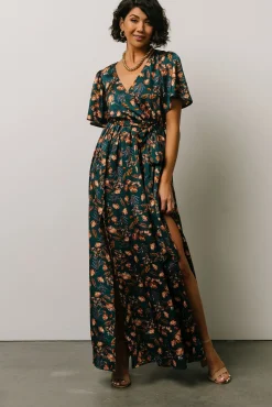Baltic Born maxi dresses|WEDDING SUITE|Sicily Satin Maxi Dress | Jade Multi Print