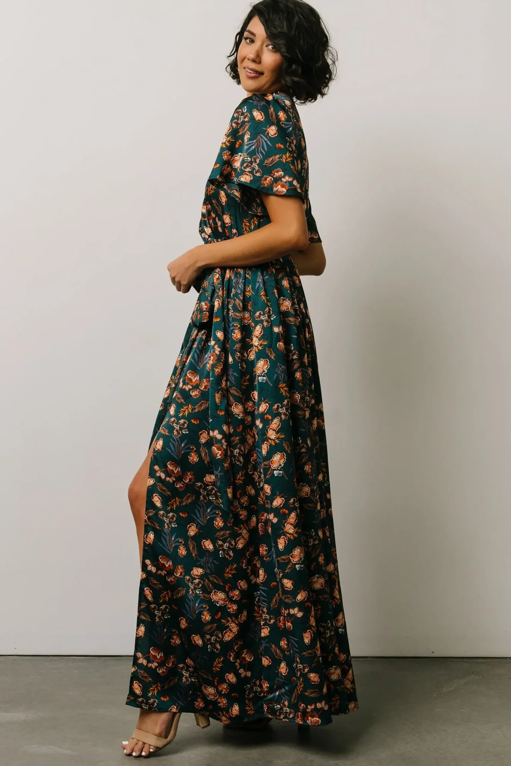 Baltic Born maxi dresses|WEDDING SUITE|Sicily Satin Maxi Dress | Jade Multi Print