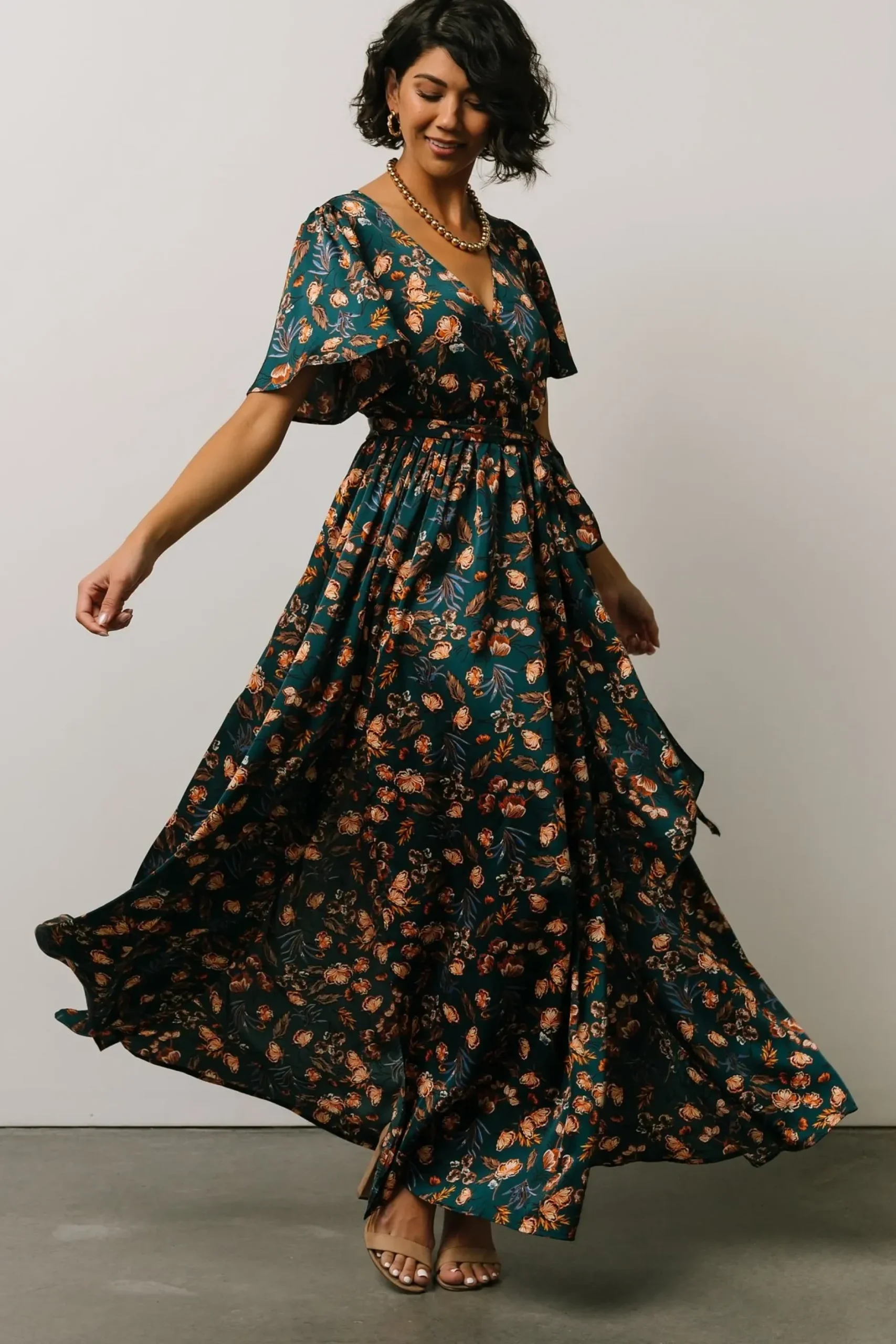 Baltic Born maxi dresses|WEDDING SUITE|Sicily Satin Maxi Dress | Jade Multi Print