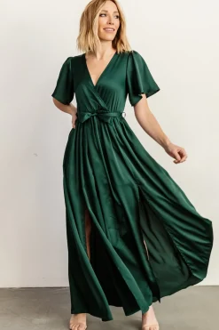 Baltic Born maxi dresses|WEDDING SUITE|Sicily Satin Maxi Dress | Emerald