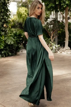 Baltic Born maxi dresses|WEDDING SUITE|Sicily Satin Maxi Dress | Emerald