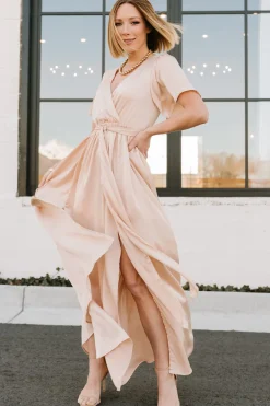 Baltic Born maxi dresses|WEDDING SUITE|Sicily Satin Maxi Dress | Natural