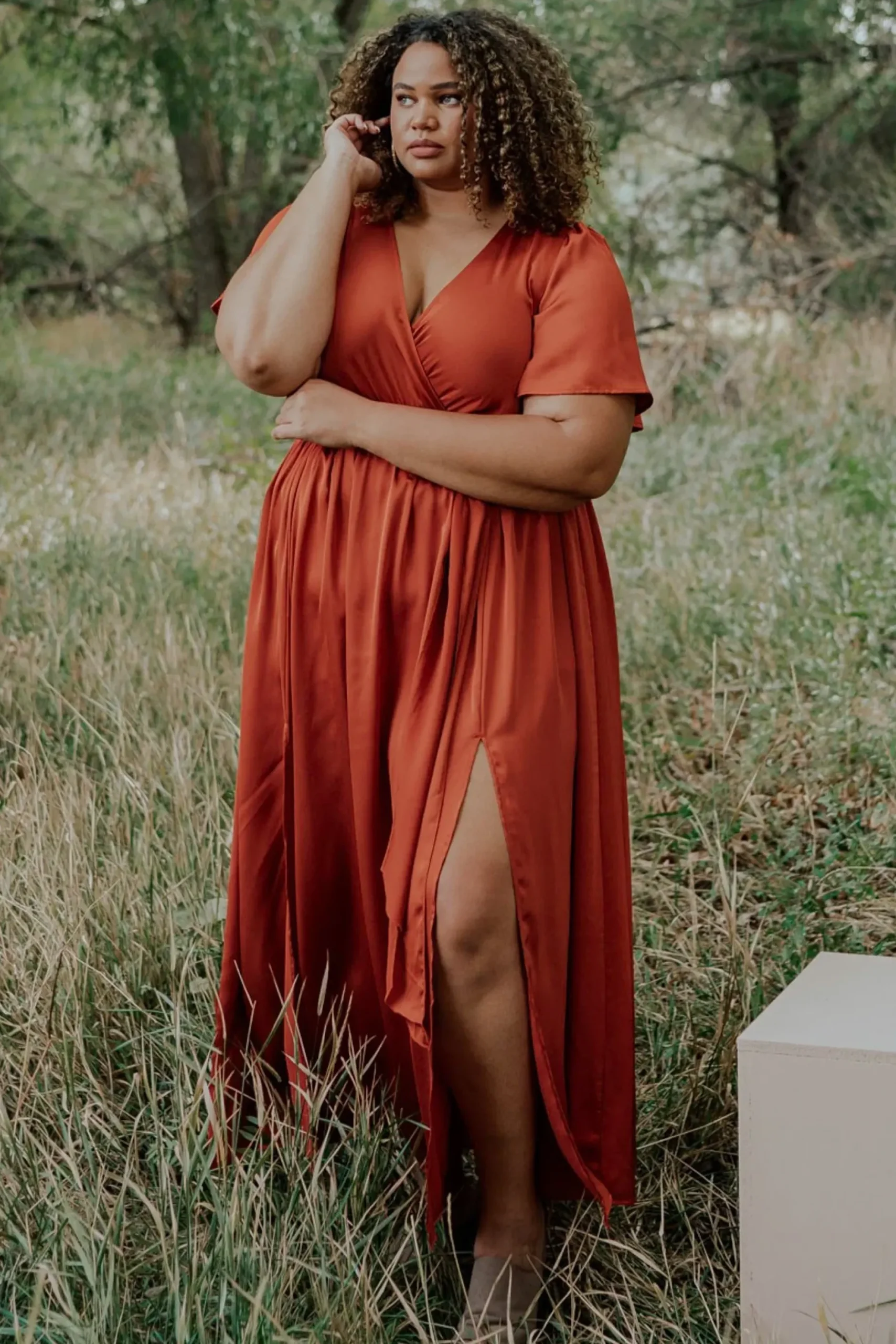 Baltic Born maxi dresses|WEDDING SUITE|Sicily Satin Maxi Dress | Rust