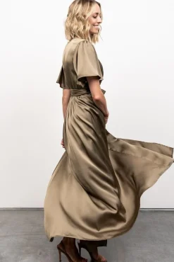 Baltic Born maxi dresses|WEDDING SUITE|Sicily Satin Maxi Dress | Olive